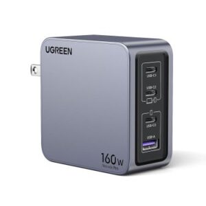 UGREEN Nexode Pro 160W 4-Port GaN Fast Charger UK Grey+1.5M 240W Cable - X763 (UG-25878)