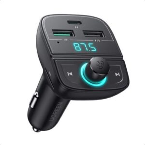 UGREEN Bluetooth Car Charger (5.0+PD+QC3.0+USB Flash Drive+TF) (Black) - CD229 (UG-80910)